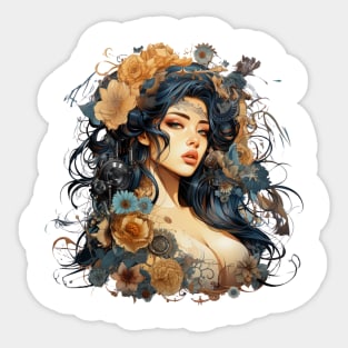 Mechanical Aesthetics: Flower Gears of the Magic Look Sticker